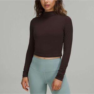 NWOT lululemon all aligned mock neck long sleeve - french press, size 2